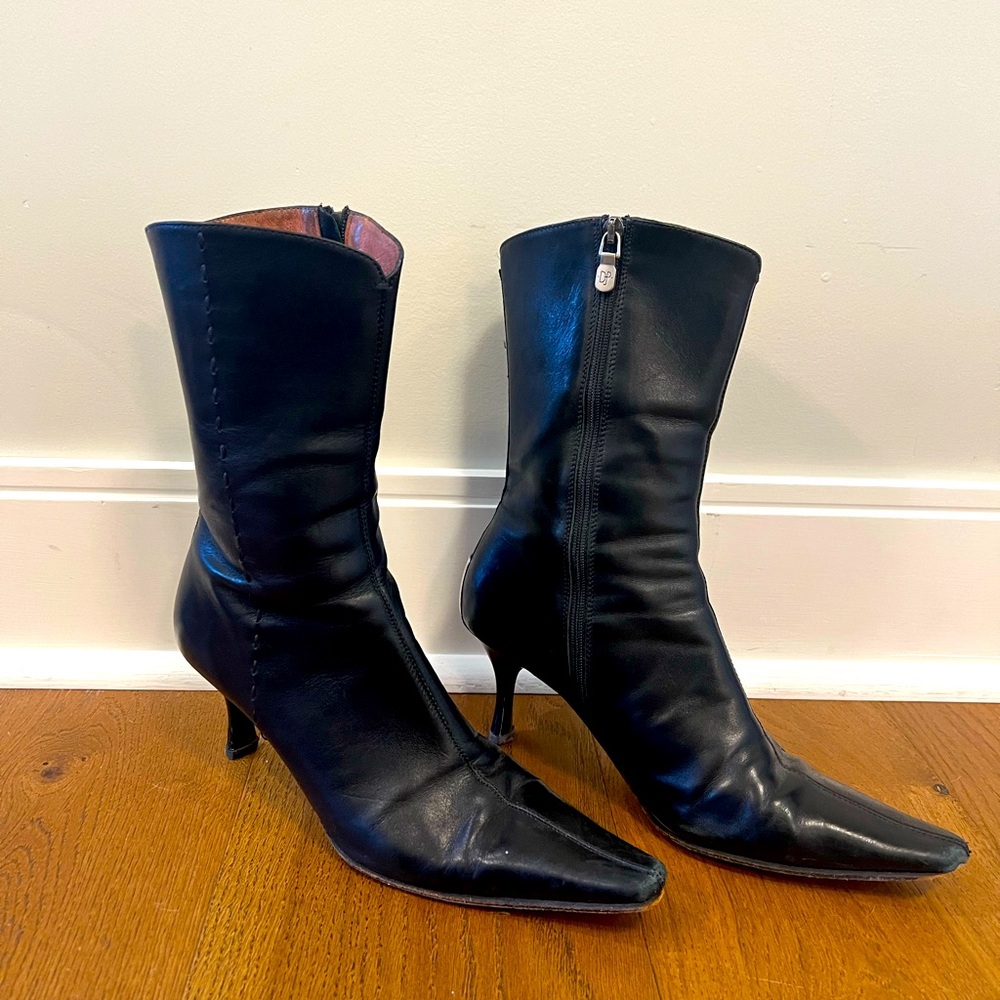 Donald J. Pliner vintage black leather boots